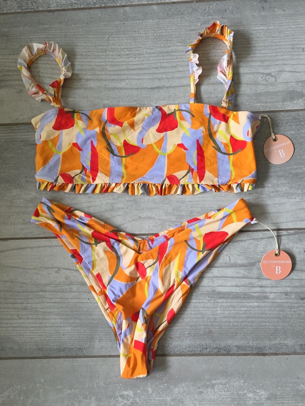 🌺 NWT B Swim Valencia Bikini Set | Barbados Bandeau + Valencia V Bottom | $164